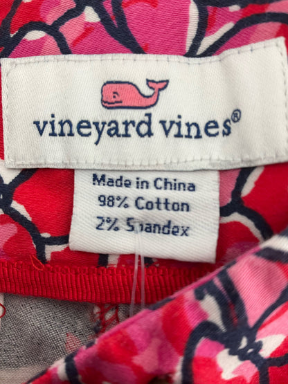 Vineyard Vines Hydrangea Floral Print Chino Shorts Red White Blue Size 10
