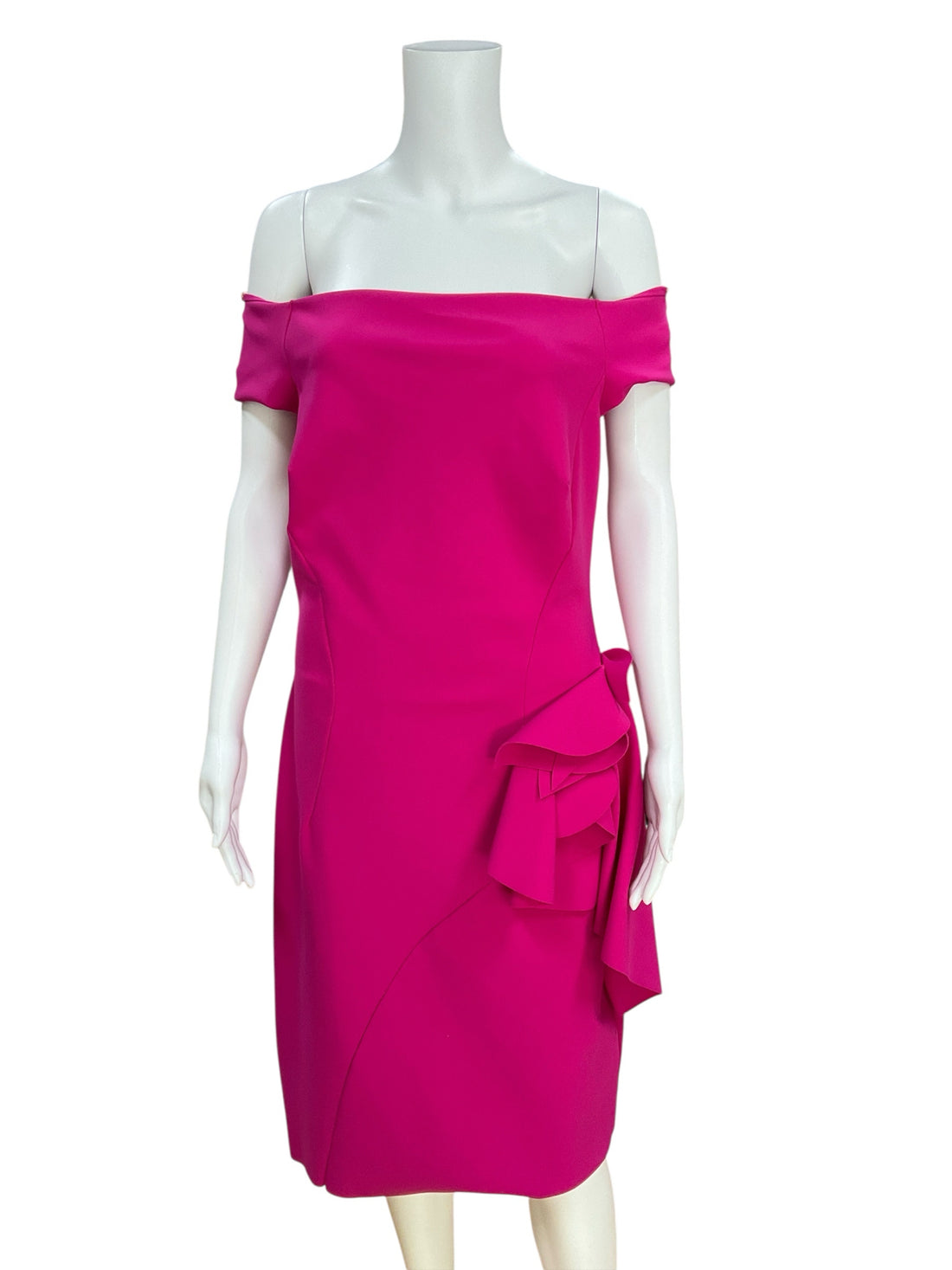 Chiara Boni La Petite Robe Robin Fuchsia Ruffle Dress Size 10 (IT 48)