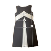 tom and linda platt gray/white A-Line Black & White Colorblock A-Line Dress Size 4 - Size 4