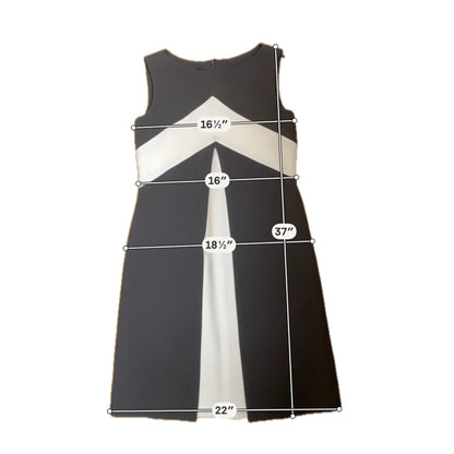 tom and linda platt gray/white A-Line Black &amp; White Colorblock A-Line Dress Size 4 - Size 4