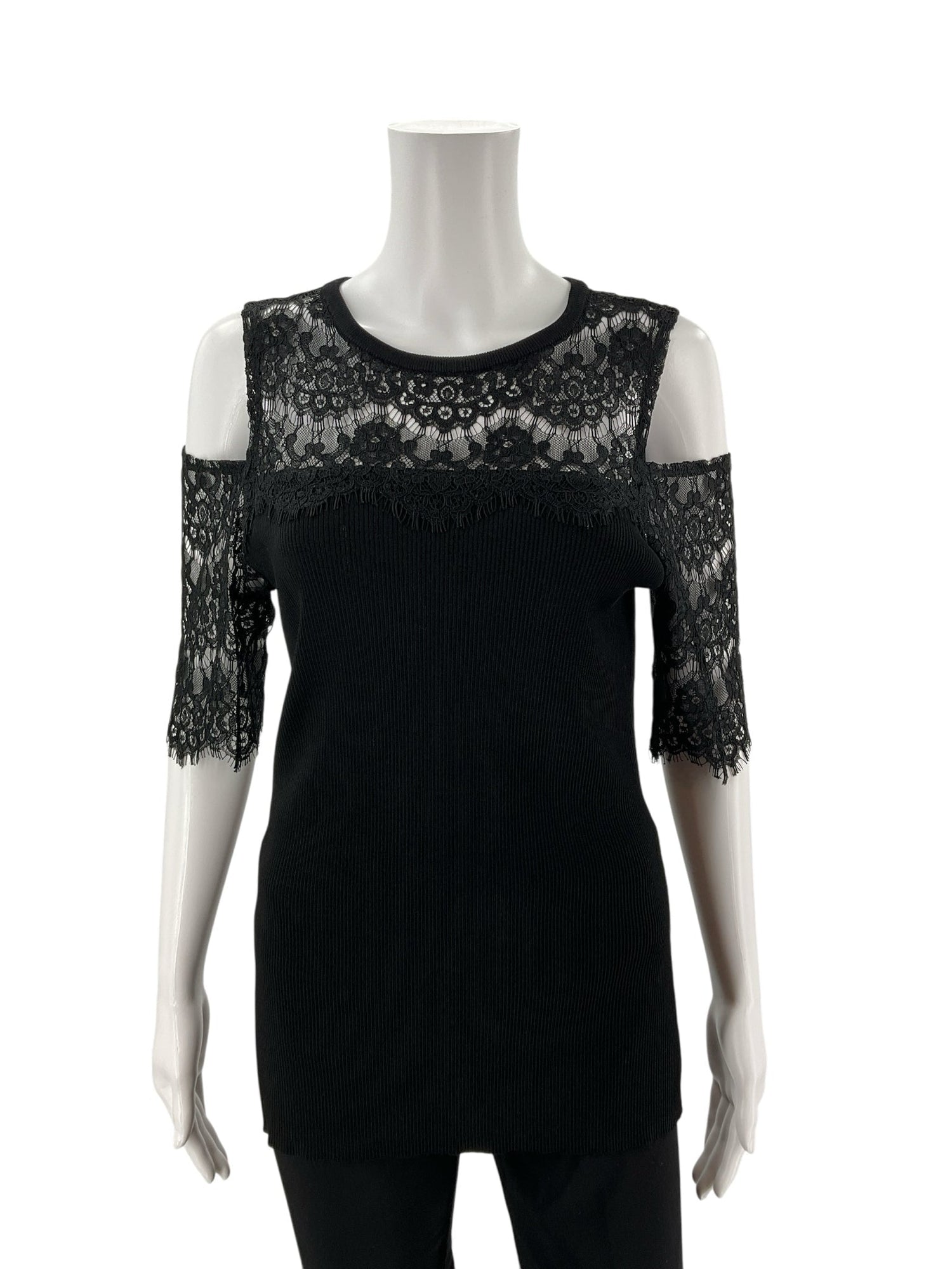 INC Black Lace Pre-Owned Ladies Top - Size Large - Margaret’s Fine Consignment