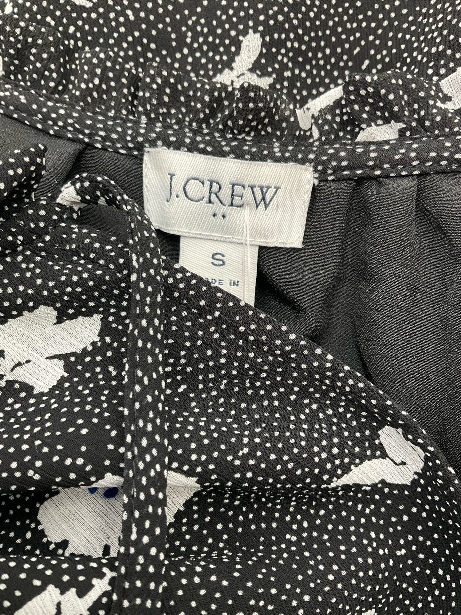 J Crew Black/White Floral Pre-Owned Ladies Dress - Size Small