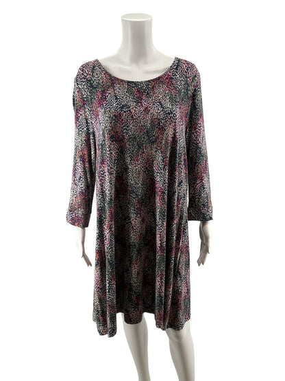 Joules Navy Abstract Print Swing Tunic Dress 3/4 Sleeve US 14