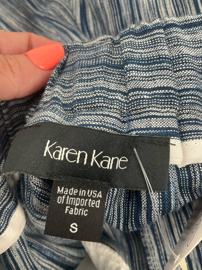 Karen Kane Blue Shorts Blue White Striped Linen Shorts Lined Made in USA Size Small - Size S
