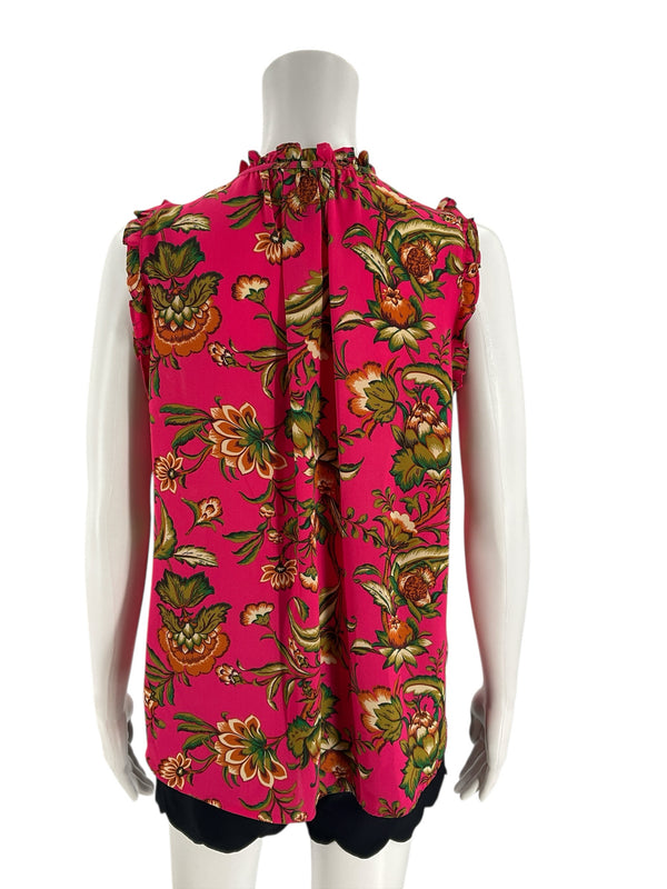 Rachel Roy Pink/Green Floral Pre-Owned Ladies Casual Top - Size XS - Margaret’s Fine Consignment