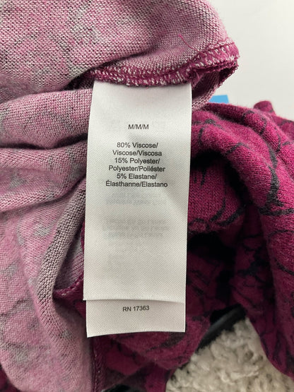 Donna Karan -  Raspberry/Black Floral Pre-Owned Ladies Casual Top - Size Medium