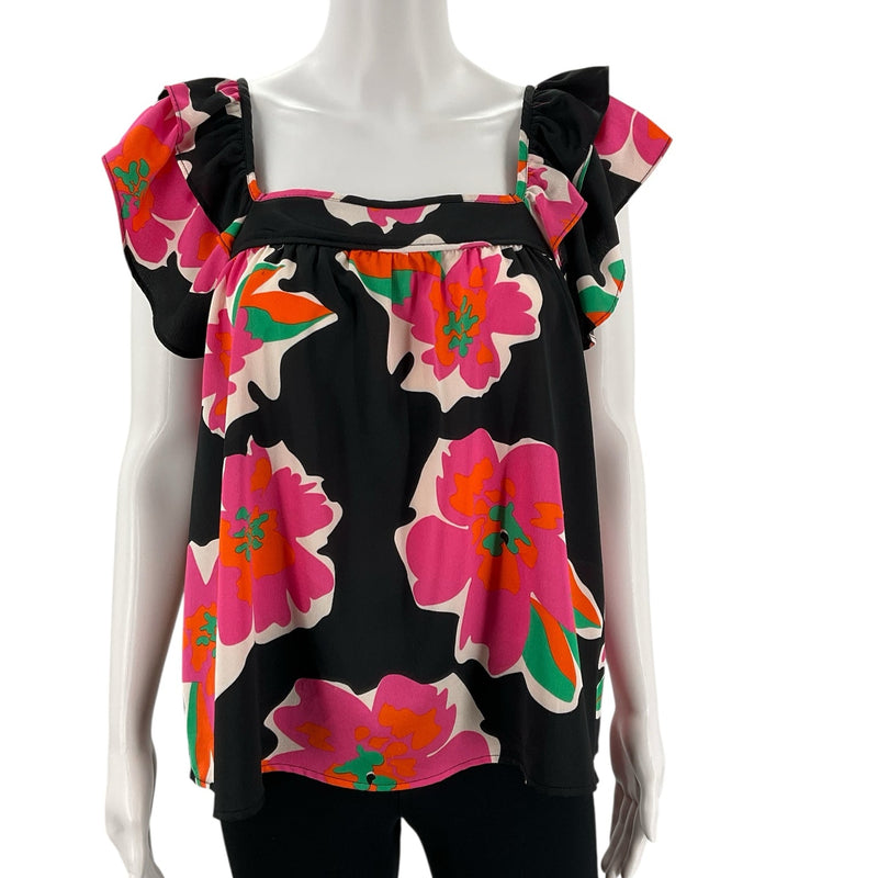 EE Some Black/Pink Floral Pre-Owned Ladies Top - Size Small - Margaret’s Fine Consignment