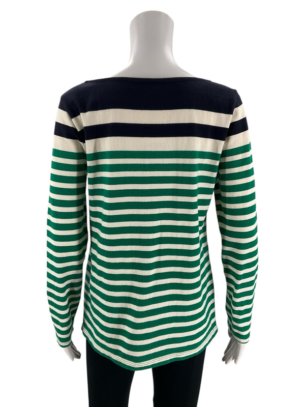 Talbots Navy/White/Green Stripe Pre-Owned Ladies Top - Size Small - Margaret’s Fine Consignment