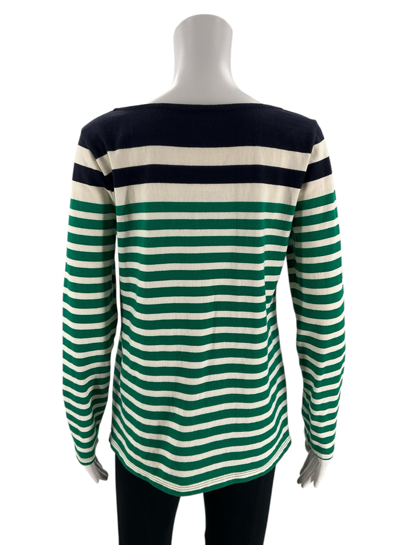 Talbots Navy/White/Green Stripe Pre-Owned Ladies Top - Size Small - Margaret’s Fine Consignment