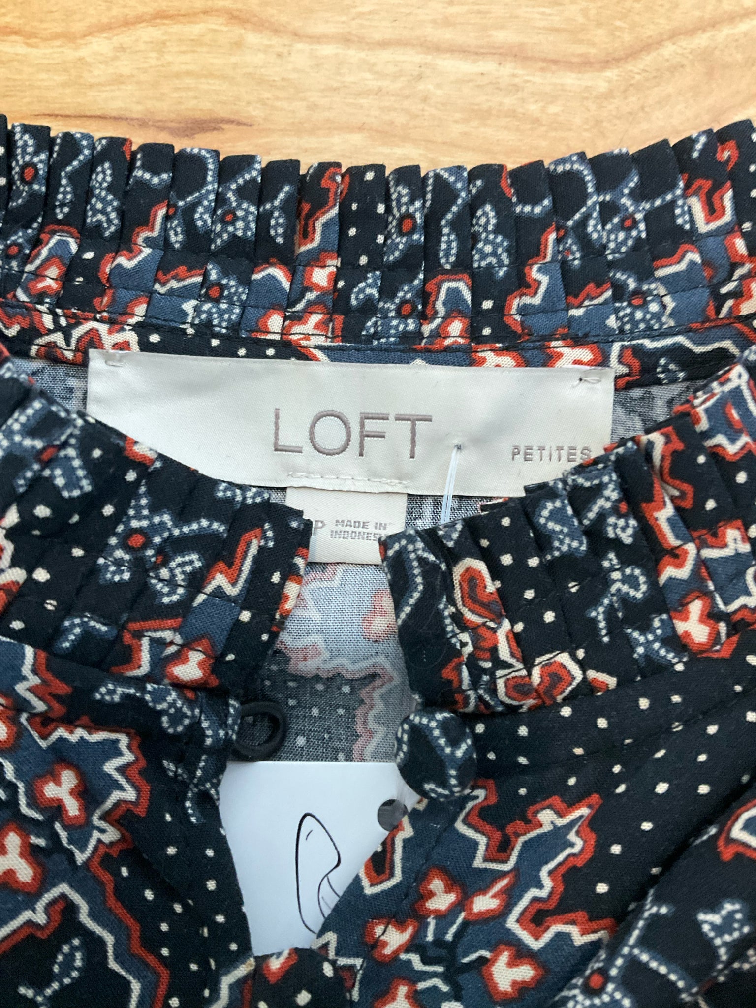 LOFT Petite Floral Paisley Mock Neck Tie Front Dress Size SP