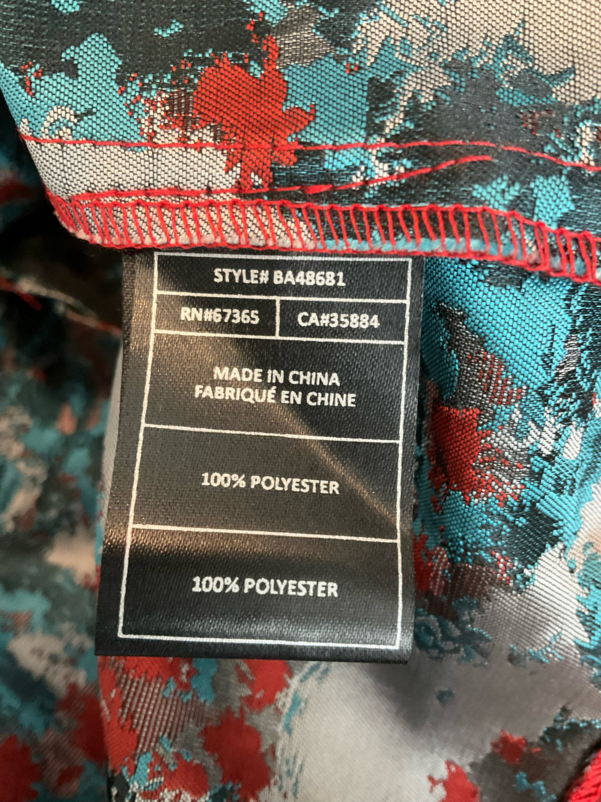 BB Dakota Jayla Red Teal Abstract Jacquard Fit &amp;amp; Flare Dress Size 8