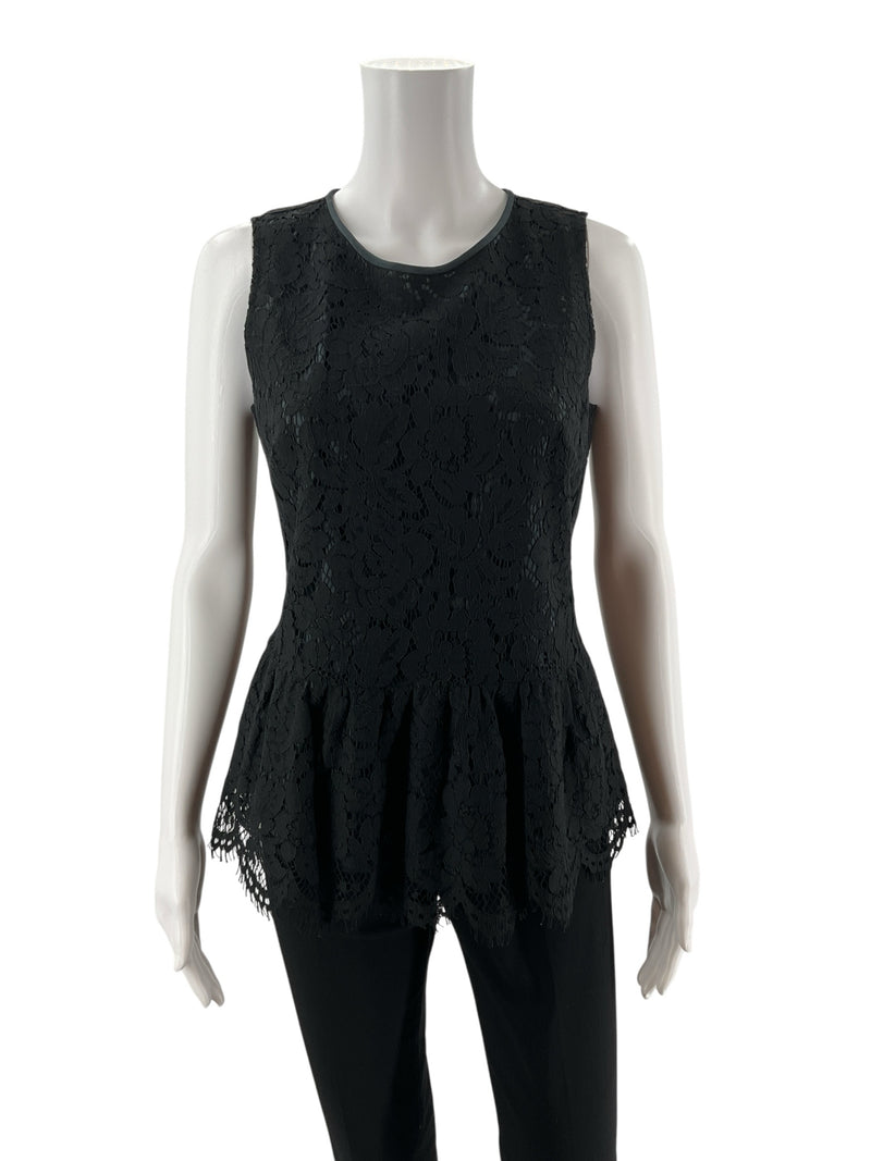 J Crew Black/Navy Lace Pre-Owned Ladies Top - Size 4T