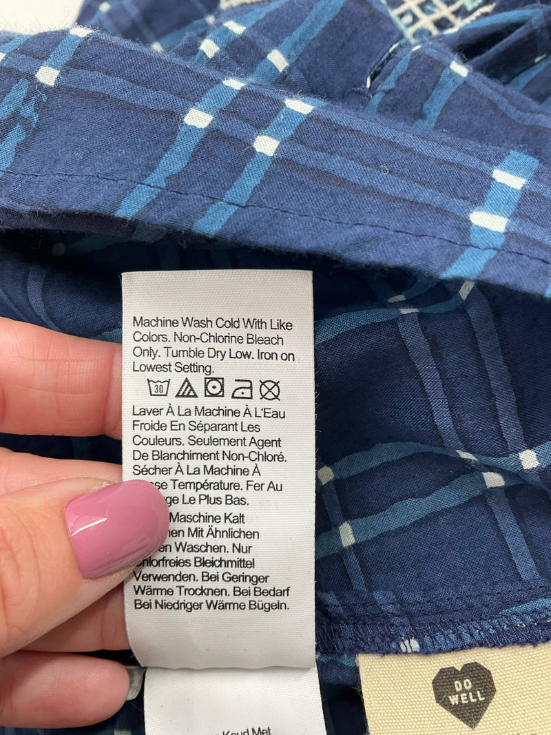 Madewell Navy Plaid Pre-Owned Ladies Dress - Size Small