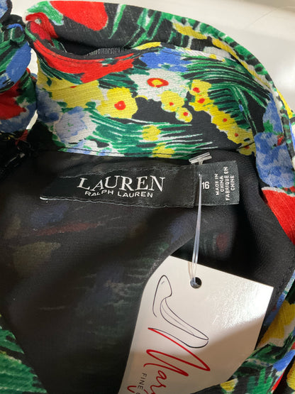 Lauren Ralph Lauren Floral Tie-Neck Sleeveless Maxi Dress Size 16 - ONLINE ONLY
