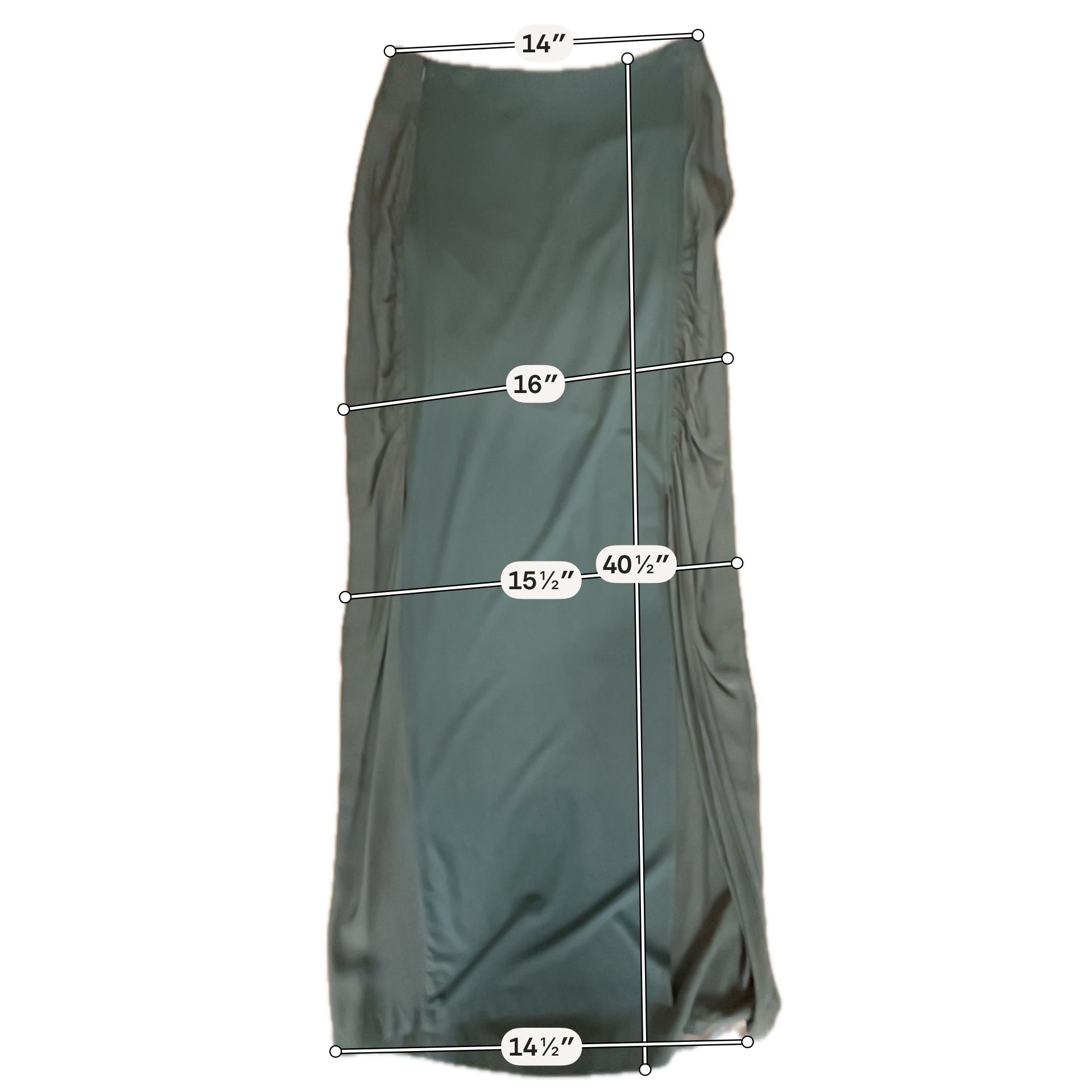 MCQ by Alexander McQueen Army Green Ruched Viscose Maxi Skirt Size Small