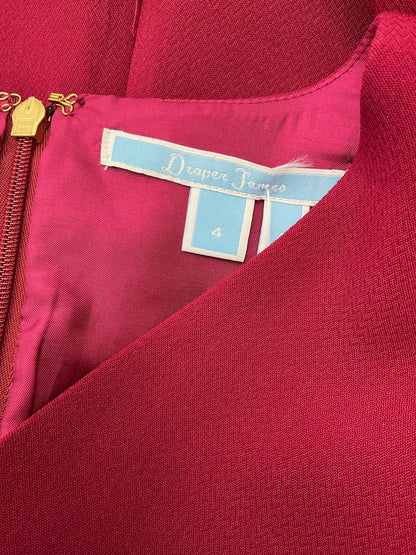Draper James Burgundy Solid Pre-Owned Ladies Dress - Size 4