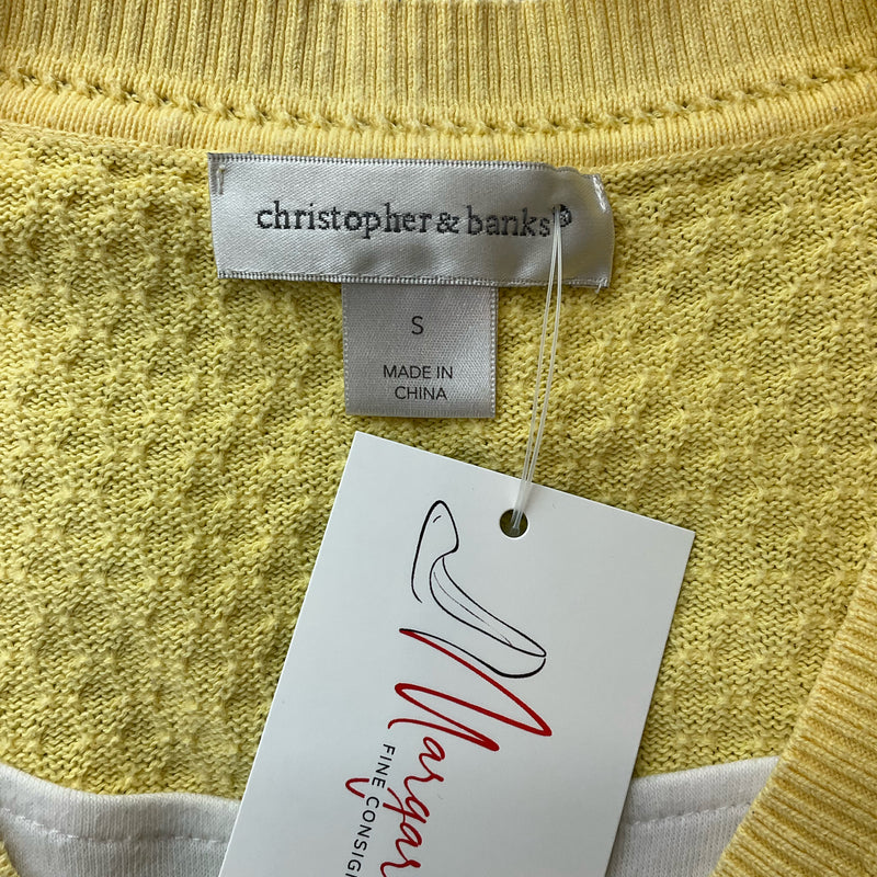 Christopher & Banks Yellow Textured Pre-Owned Top - Size Small - Margaret’s Fine Consignment