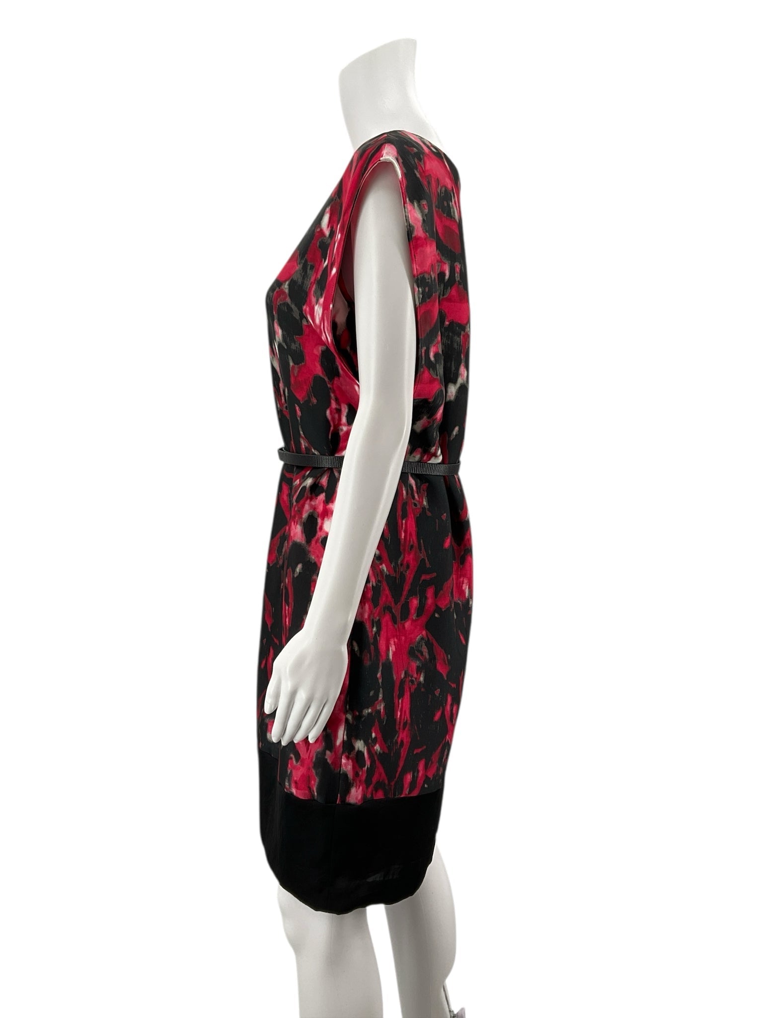 Anne Klein Pink/Black Print Pre-Owned Ladies Dress - Size 12 Petite