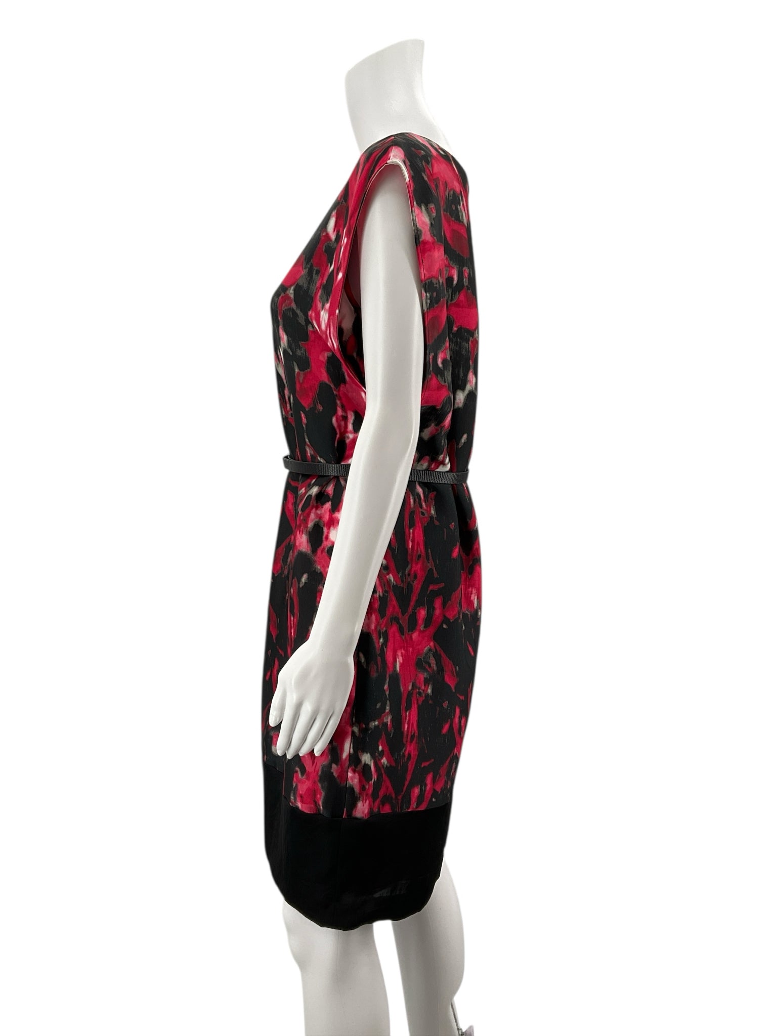 Anne Klein Pink/Black Print Pre-Owned Ladies Dress - Size 12 Petite - ONLINE ONLY