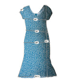 Madewell teal/tan Maxi Teal & Tan Floral Smocked Back Maxi Dress Size 4 - Size 4