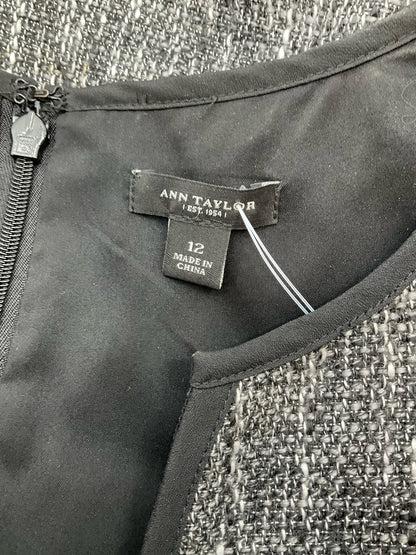 Ann Taylor Black/Gray Solid Pre-Owned Ladies Dress - Size 12