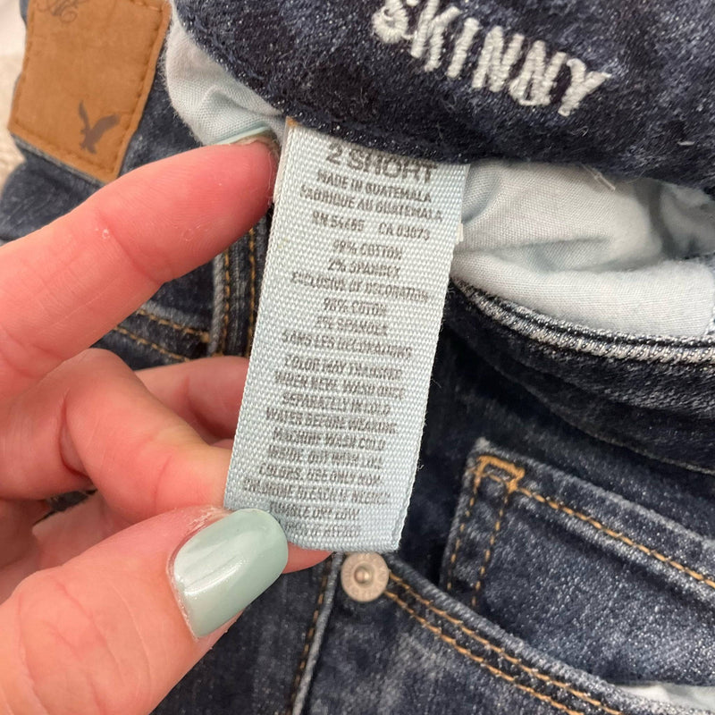 American Eagle Blue Solid Jeans - Size 2S - Margaret’s Fine Consignment