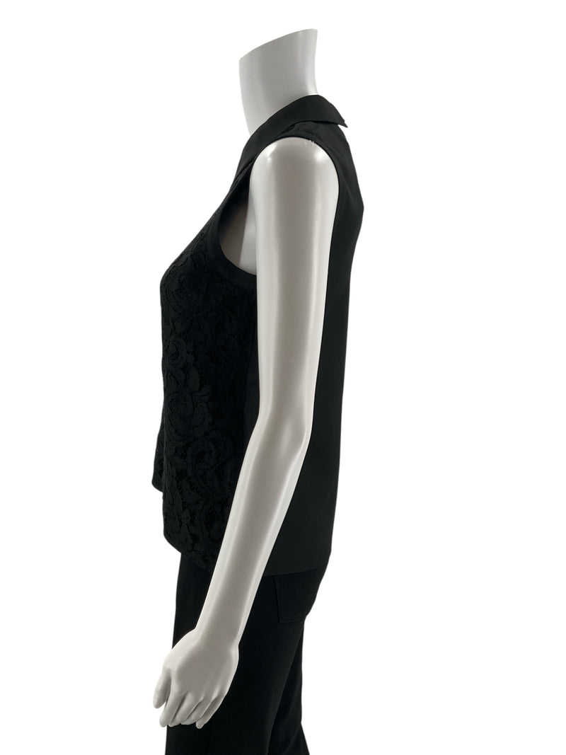 Ann Taylor Black Lace Pre-Owned Ladies Top - Size XS Petite