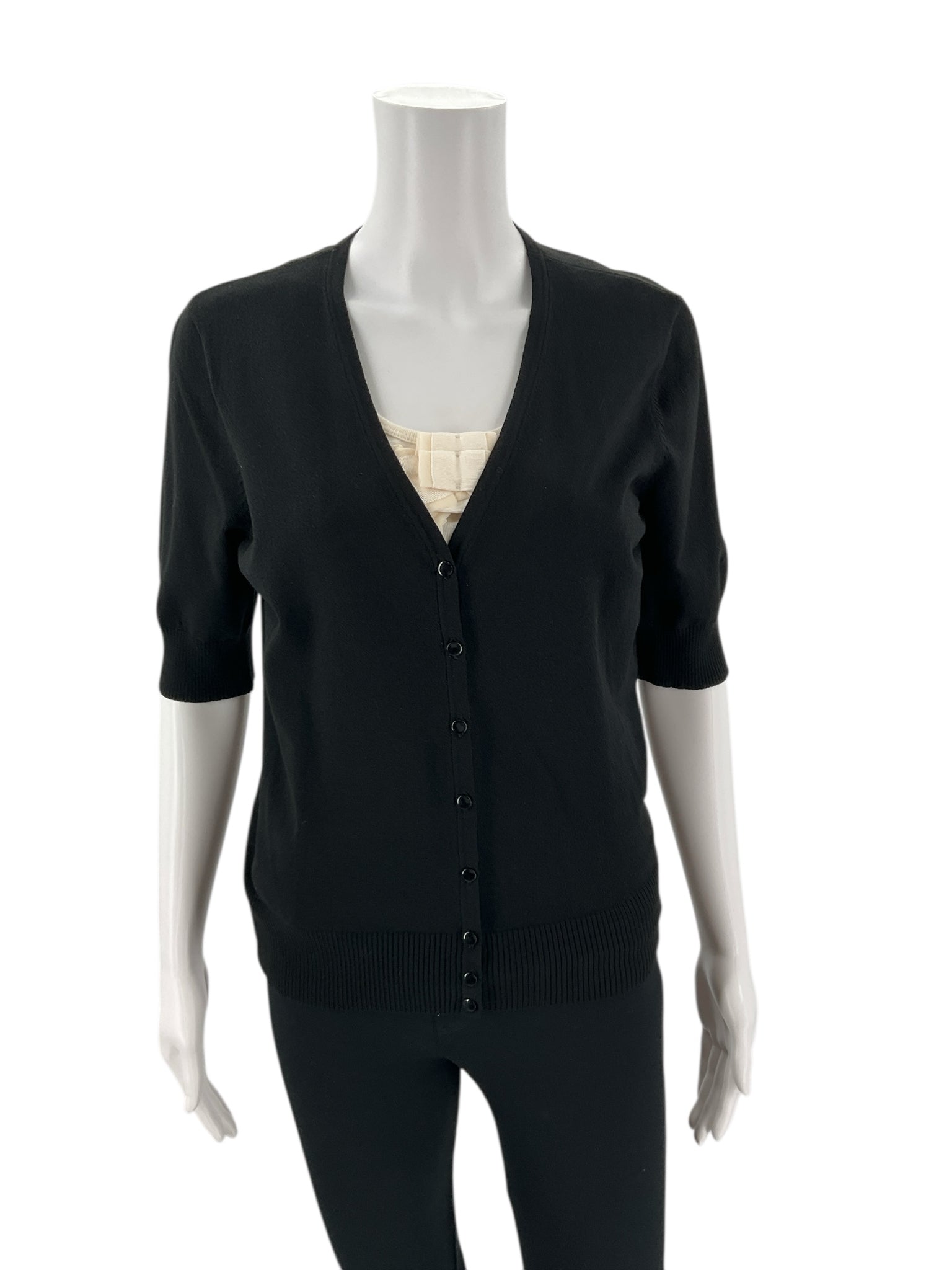 Ann Taylor Black Solid Pre-Owned Shrug - Size Large