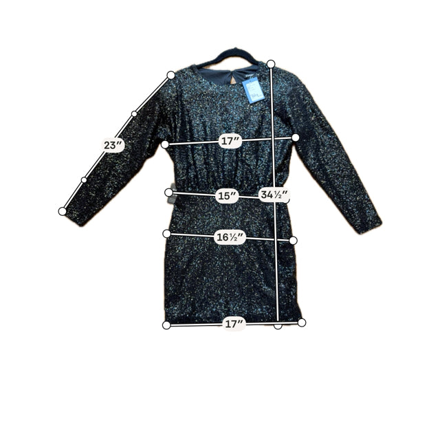 Express Size S Black Sequins Pre-Owned Dress