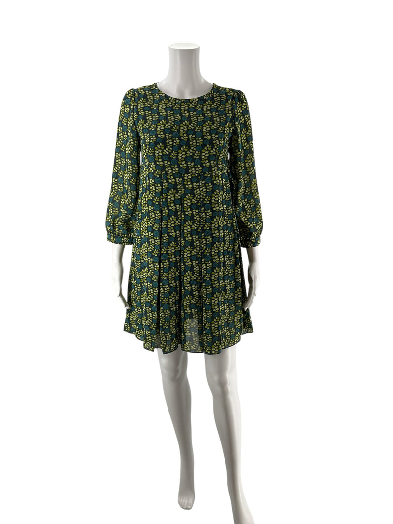 Fossil Navy/Green Floral Pre-Owned Ladies Dress - Size Small
