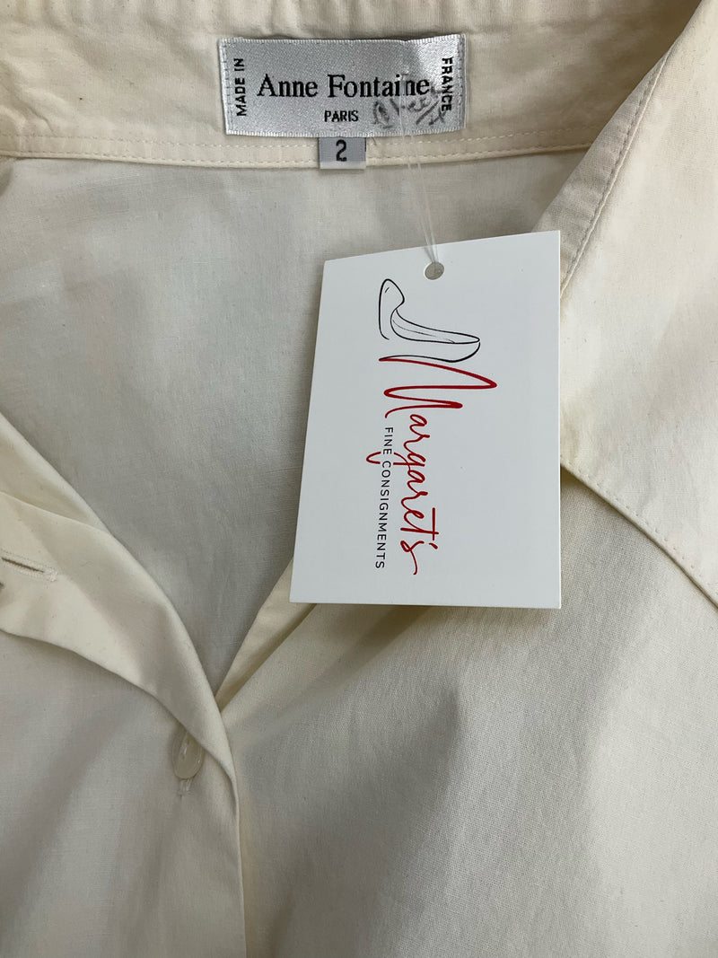 Anne Fontaine White Solid Pre-Owned Ladies Top - Size 2