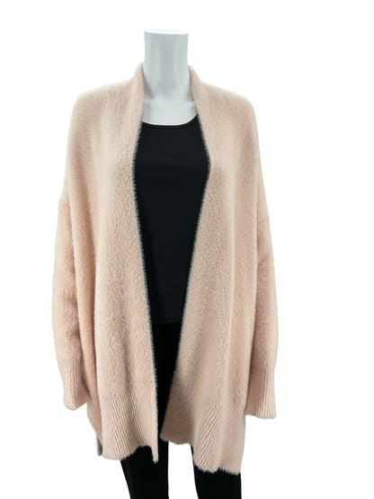 Rachel Zoe Pink Fuzzy Eyelash Knit Dolman Sleeve Cardigan Shrug Size Small