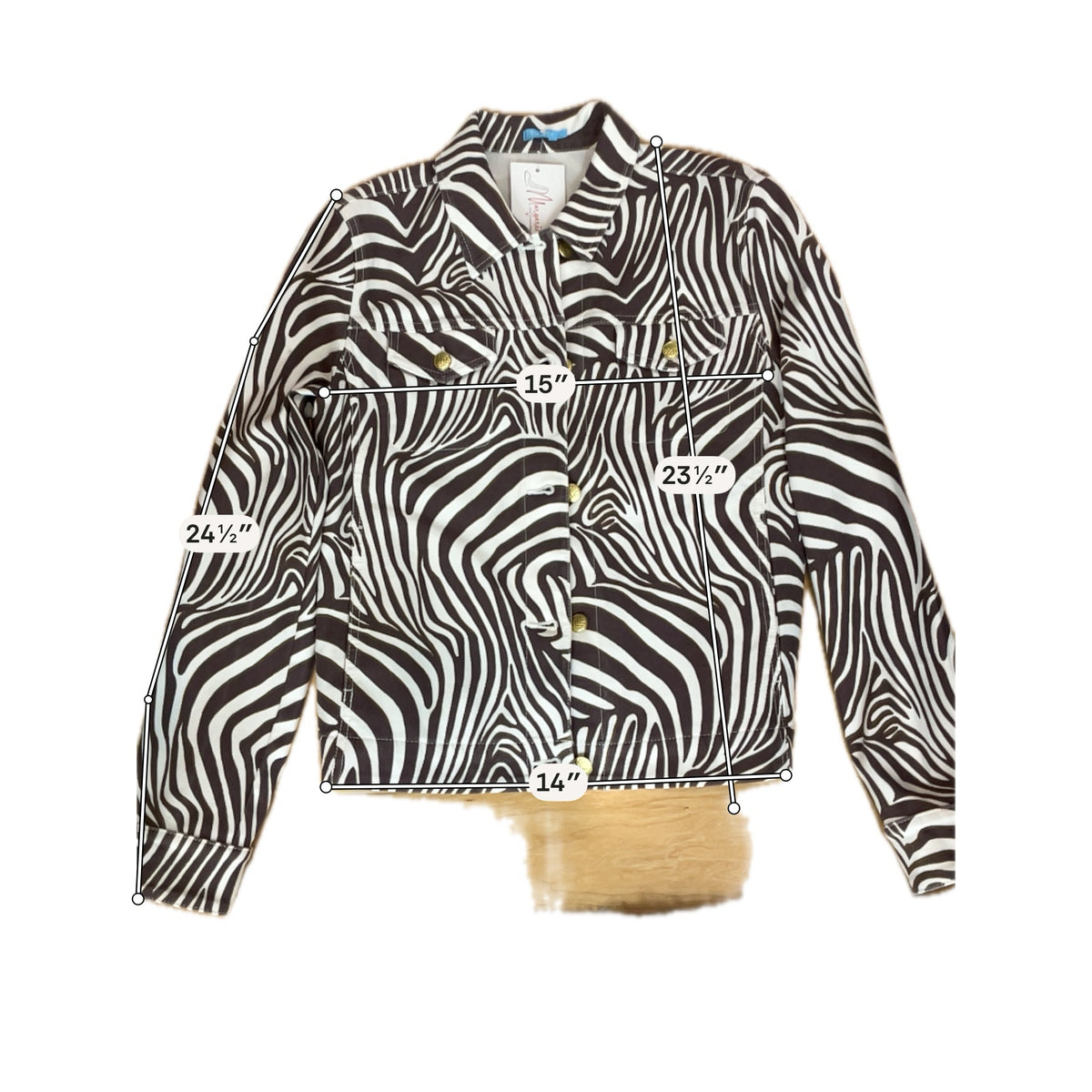 J. McLaughlin Zebra Swirl Print Cotton Stretch Jacket | Size Medium