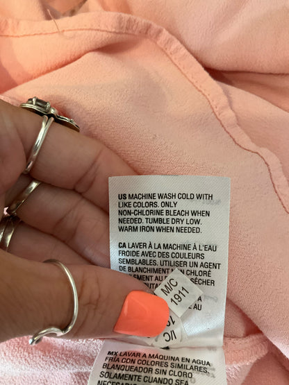 Style &amp; Co Peach Rayon 3/4 Sleeve Peasant Blouse Top Size Medium