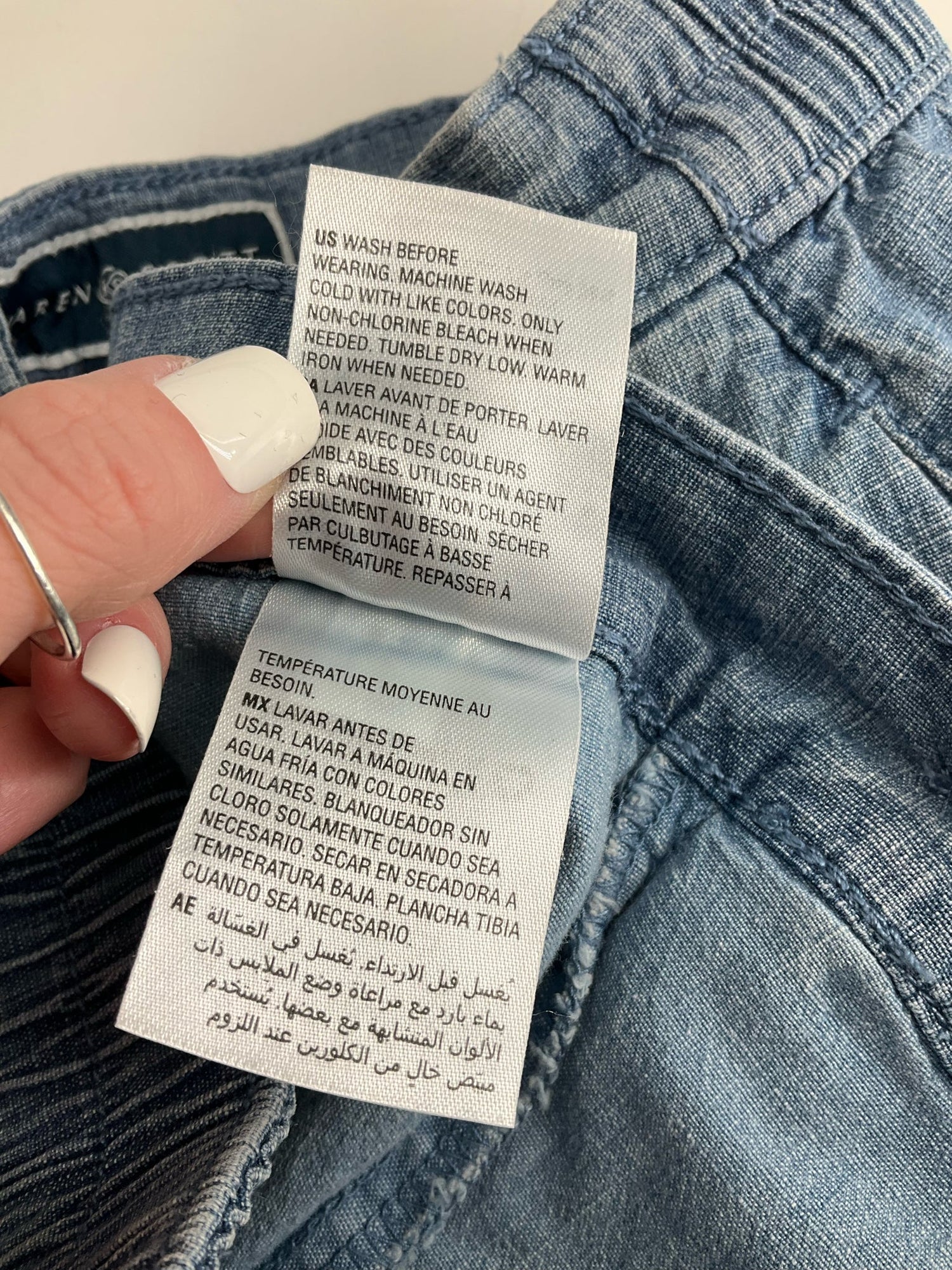 Karen Scott - Blue Solid Pre-Owned Ladies Skirt - Size 6