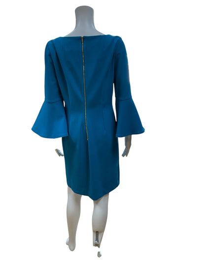Calvin Klein Turquoise Solid Pre-Owned Ladies Dress - Size 10