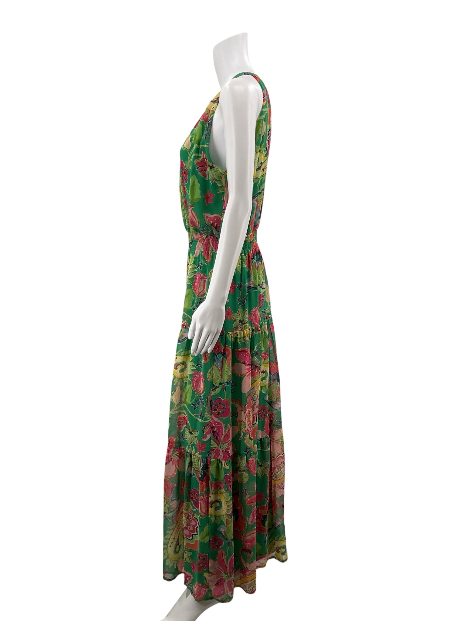 Tahari Green/Pink/Yellow Floral Pre-Owned Ladies Dress - Size 8
