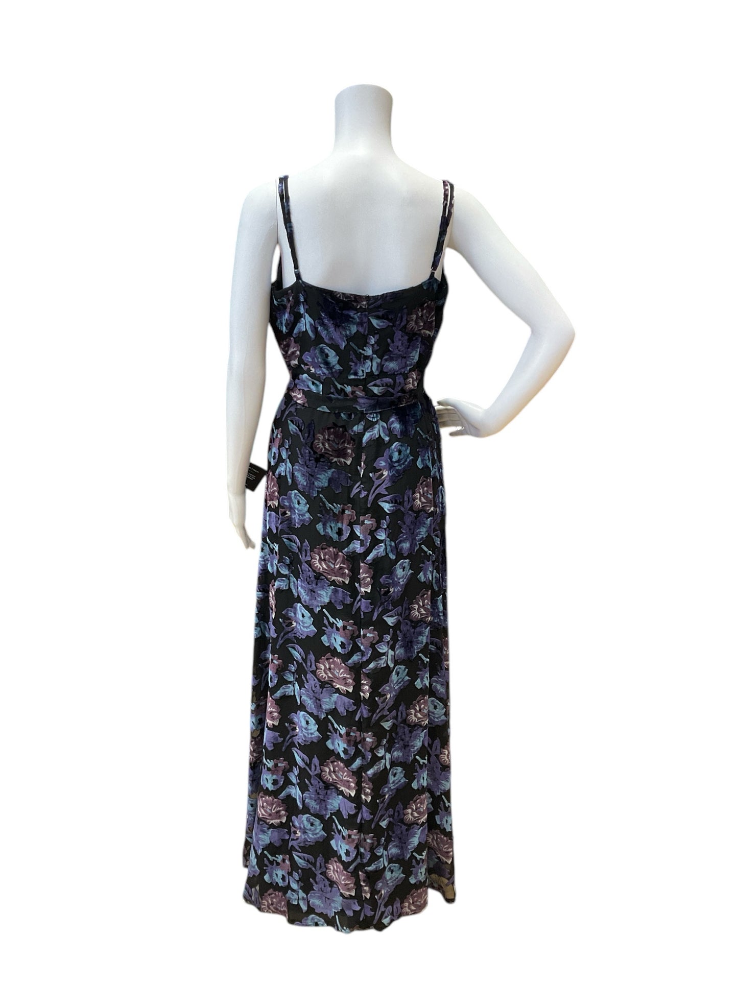 Lulus Size M black/purple/blue Floral Pre-Owned Ladies Dress