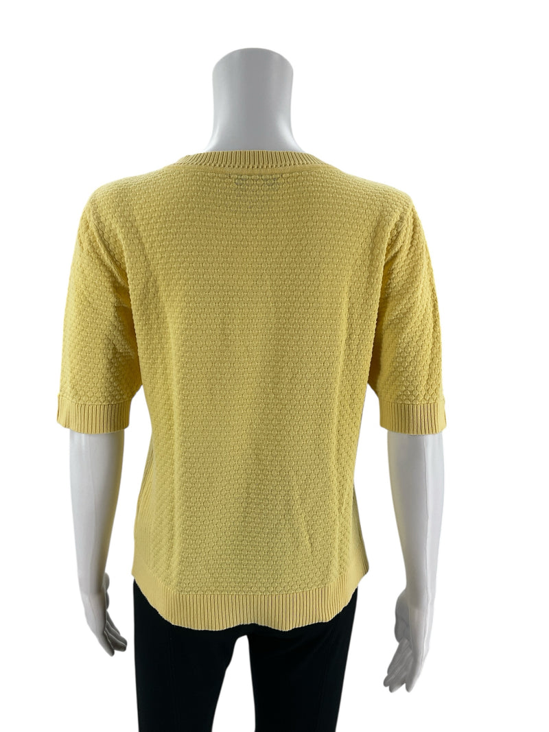 Christopher & Banks Yellow Textured Pre-Owned Top - Size Small - Margaret’s Fine Consignment