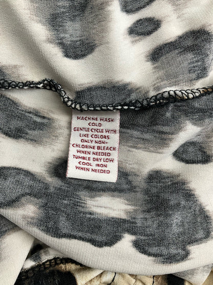 JM Collection Cream/Black/Brown Cheetah Pre-Owned Ladies Top - Size 2X