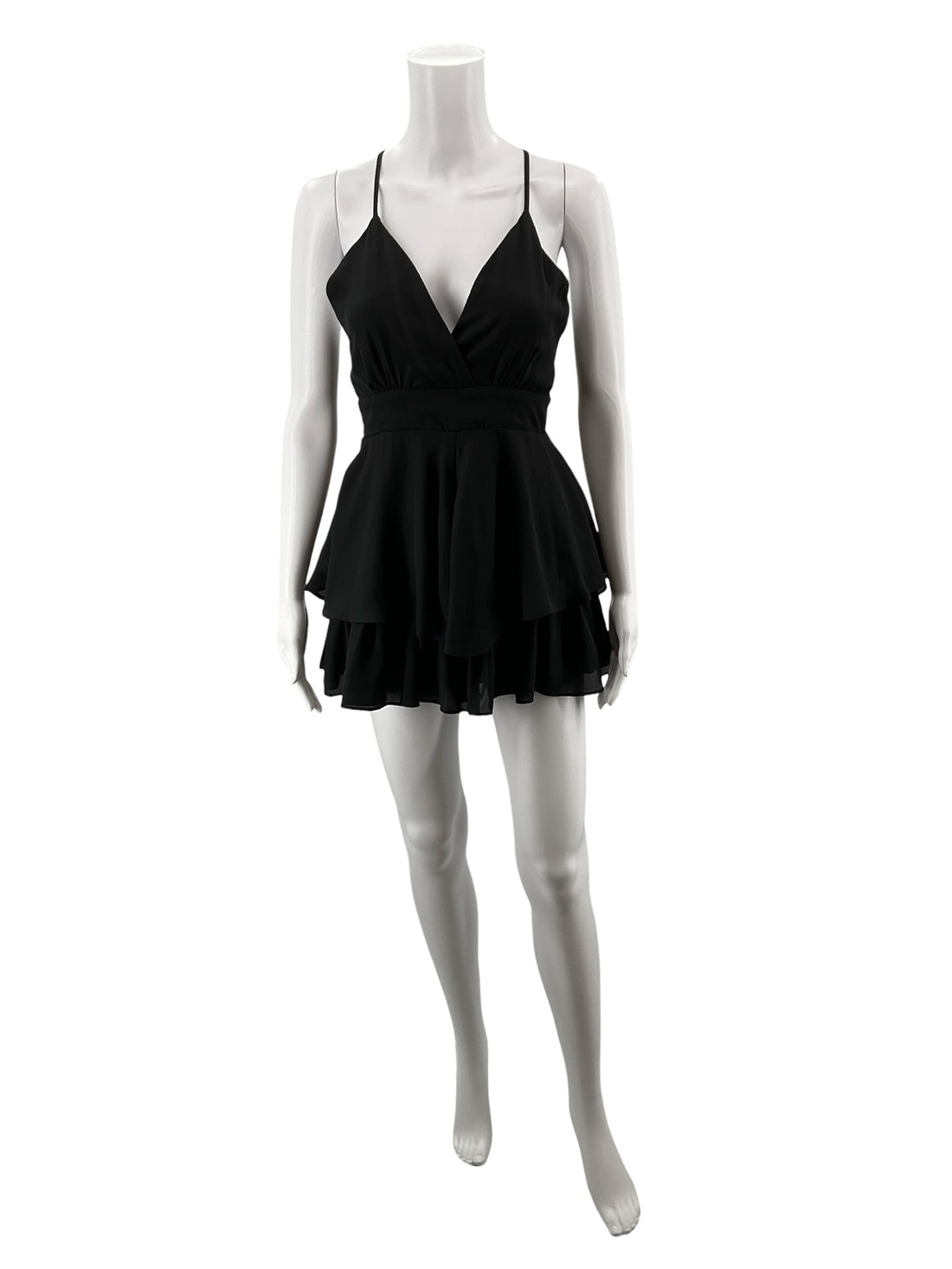 Blush Black Solid Pre-Owned Ladies New With Tags Romper - Size Small