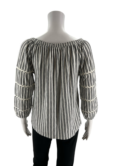 Talbots White/Black Stripe Pre-Owned Ladies Top -  Size XS