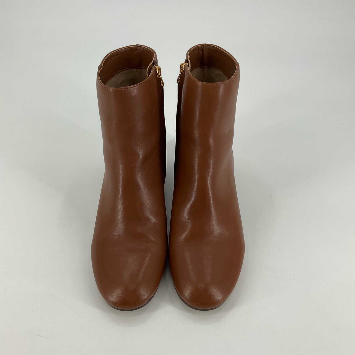 Lauren Ralph Lauren Wellford Tobacco Leather Ankle Booties Size 8
