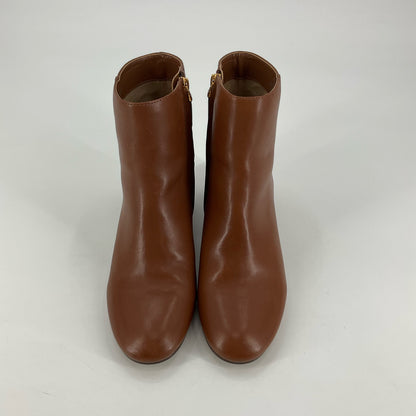 Lauren Ralph Lauren Wellford Tobacco Leather Ankle Booties Size 8