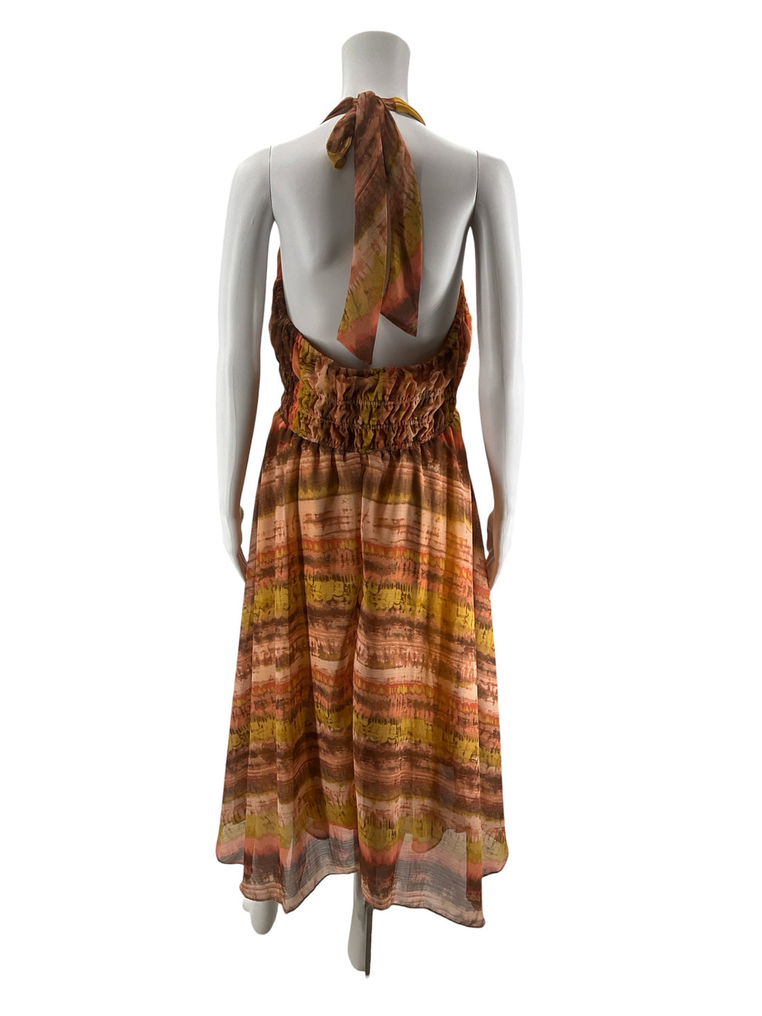 Taylor Abstract Halter High-Low Maxi Dress Size 8 NWT - ONLINE ONLY