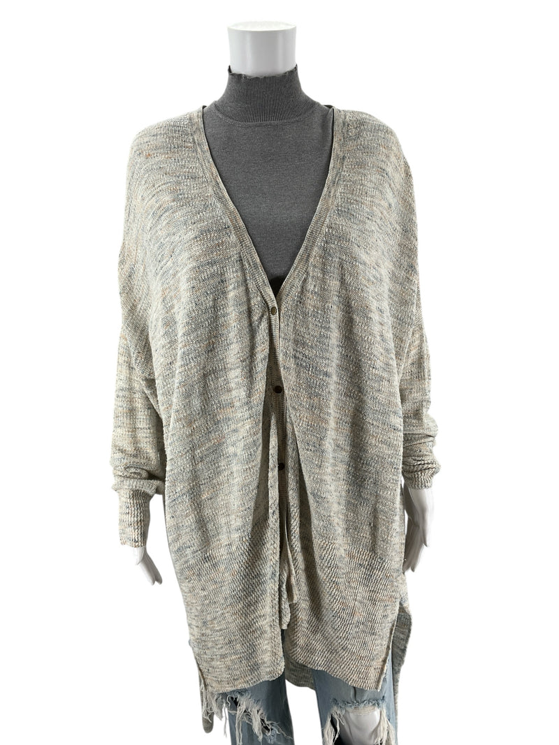 Free People Cream/Blue/Orange Heathered Pre-Owned Ladies Top - Size Large