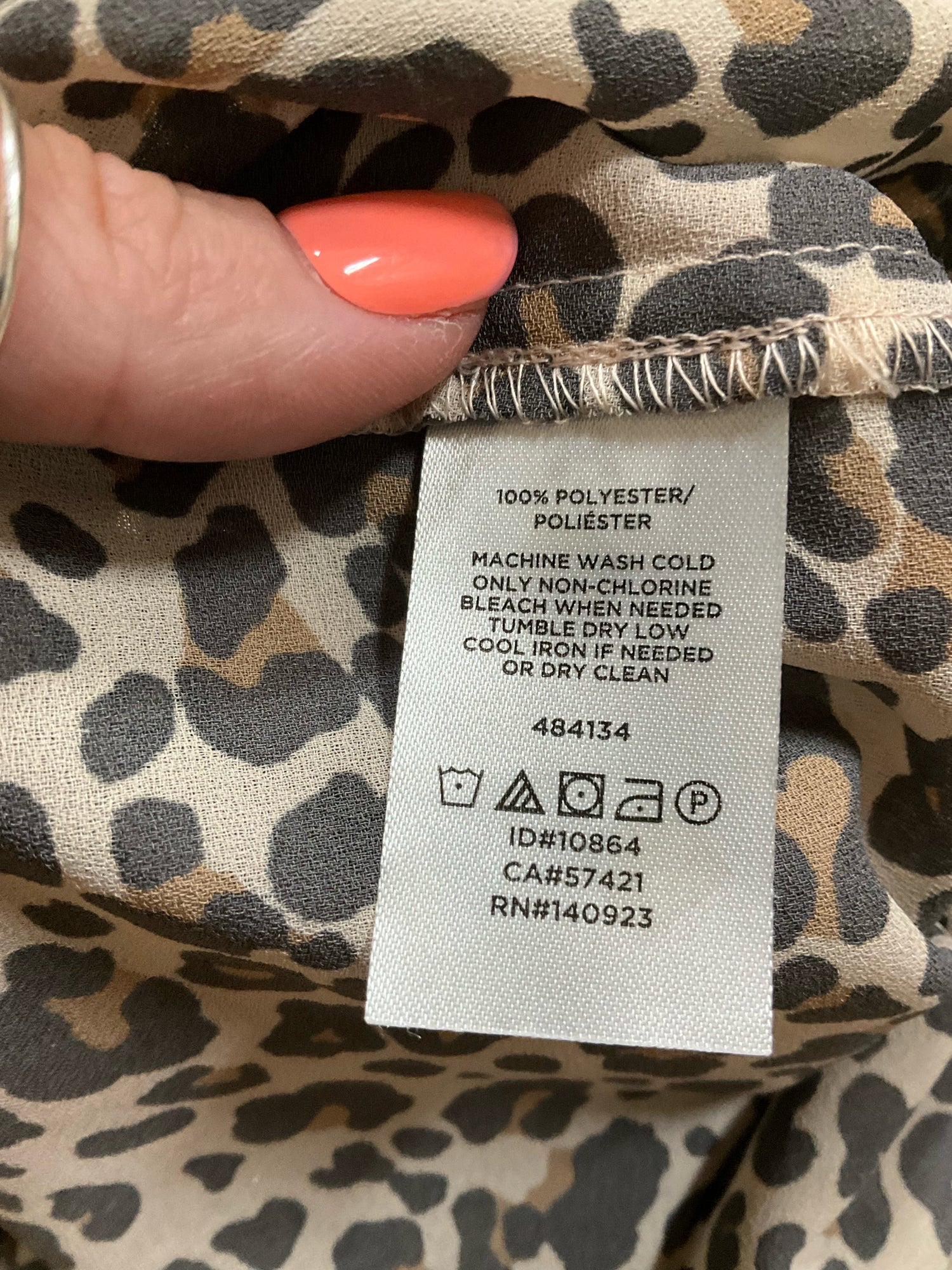LOFT Petites Leopard Print Shirred Blouse Tan Brown Animal Print Top Size MP