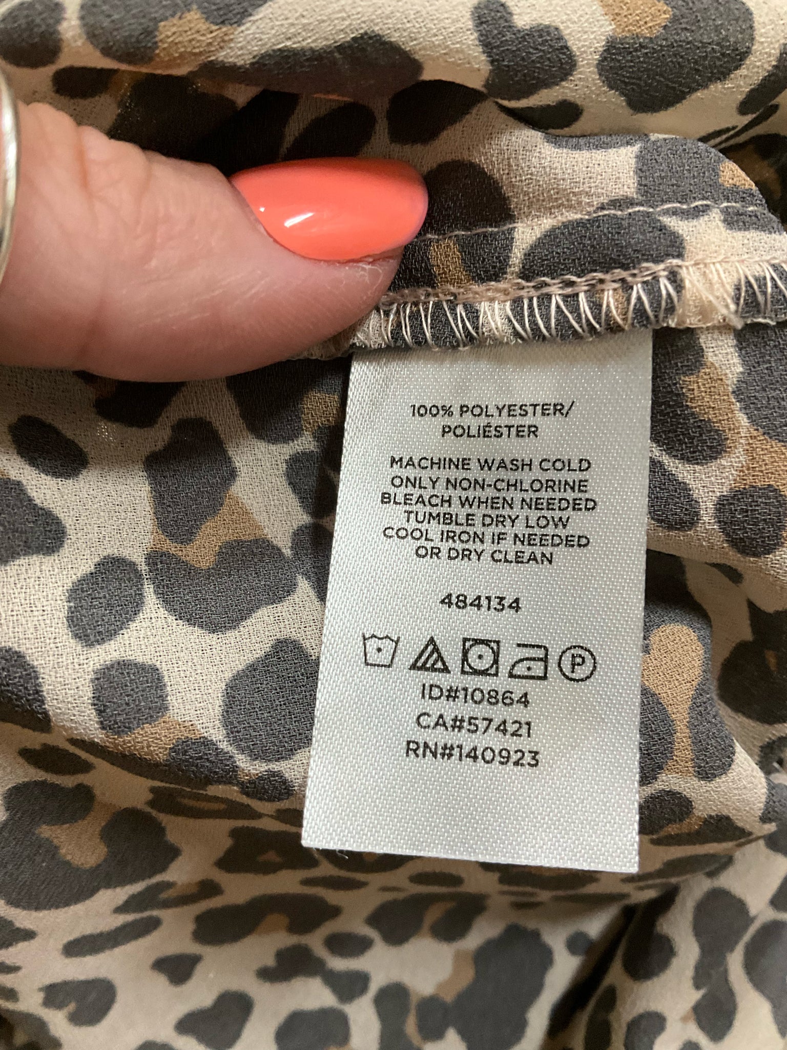 LOFT Petites Leopard Print Shirred Blouse Tan Brown Animal Print Top Size MP