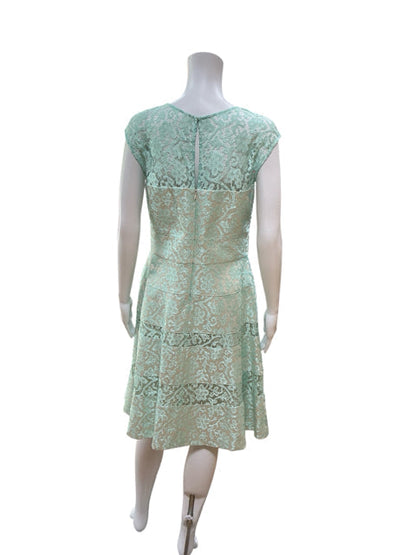 Kay Unger Aqua Lace Pre-Owned Ladies Dress - Size 10