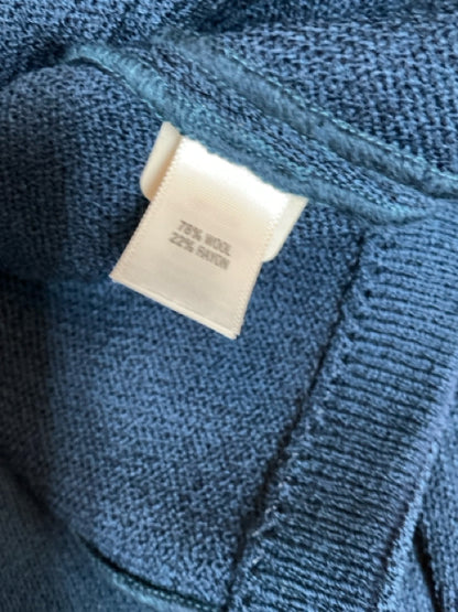 St. John Collection Santana Knit Jacket Sapphire Blue Size 16 NWT